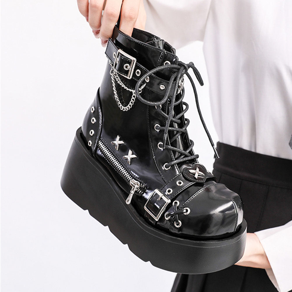 Gothic Platform Ankle Boots