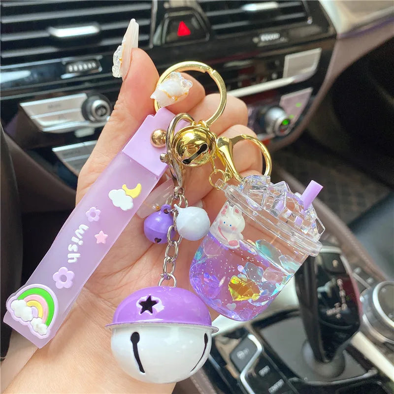 Liquid Oil Ice Cube Keychain