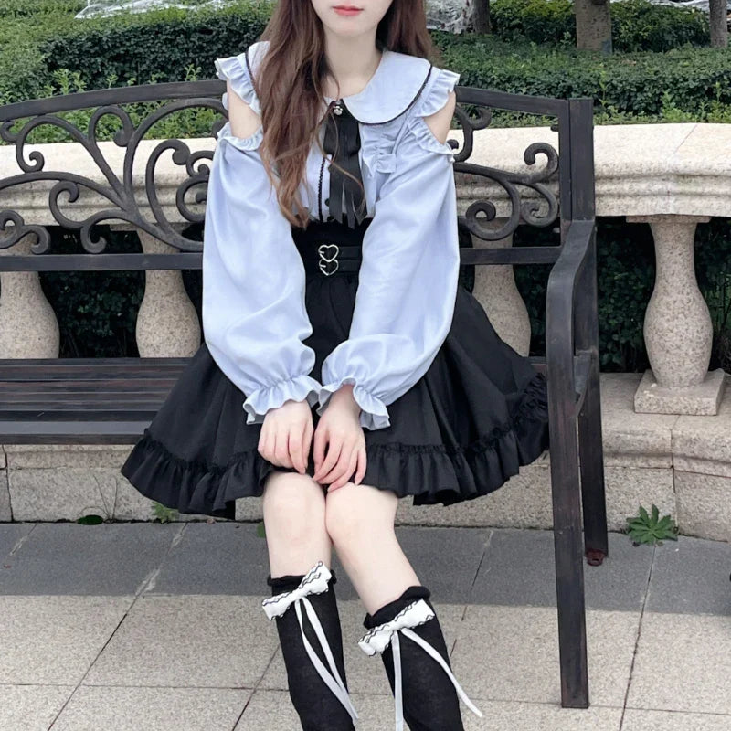 Pastel Gothic Lolita Outfit Set - Shirt & Skirt