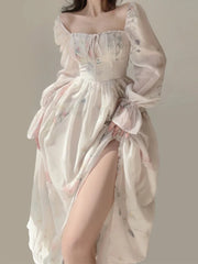Elegant Floral Chiffon Dress