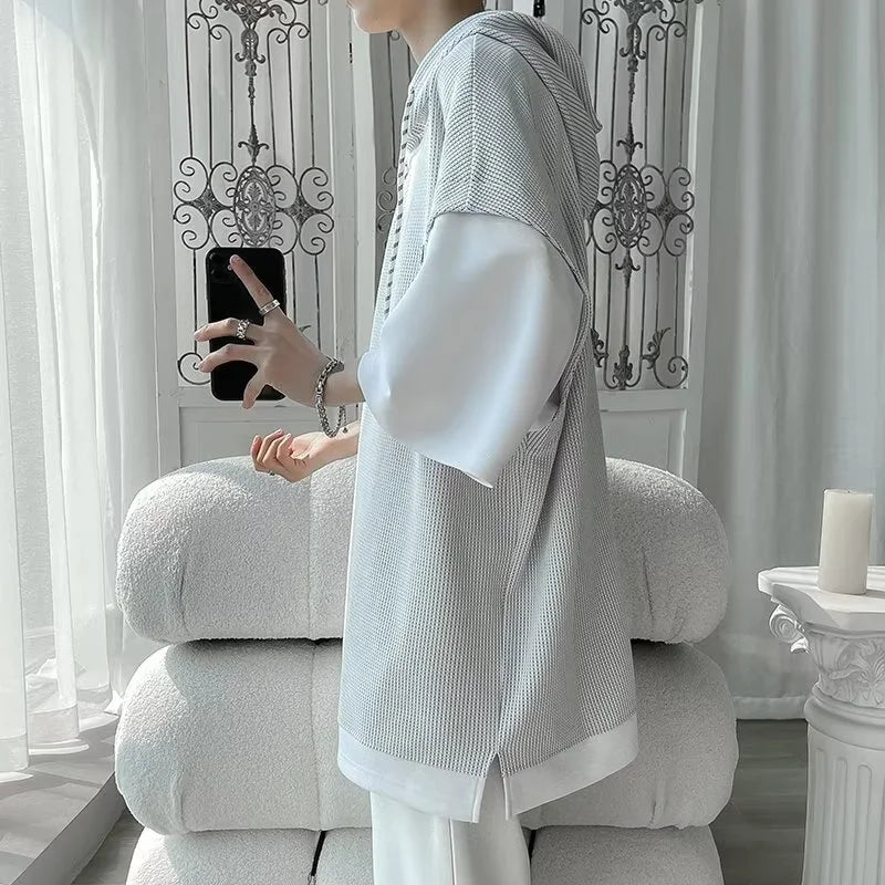 Loose Hooded Two-Piece T-Shirt