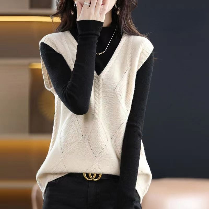 Loose V-neck Sweater Vest