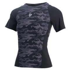 Camo Short Sleeves Women's Fitness Top