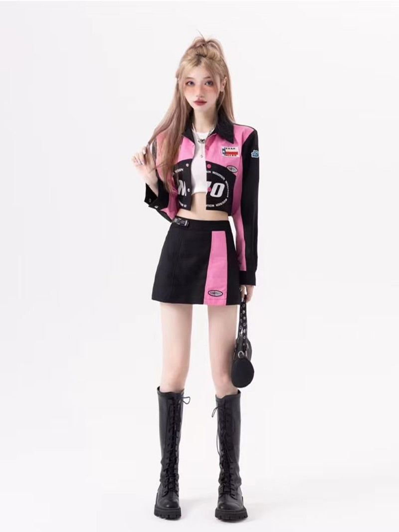 Aesthetic Y2K Jacket & Skirt