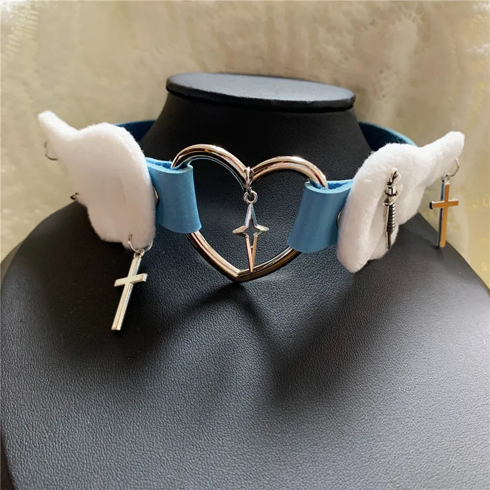 Y2K Angelic Heart Choker