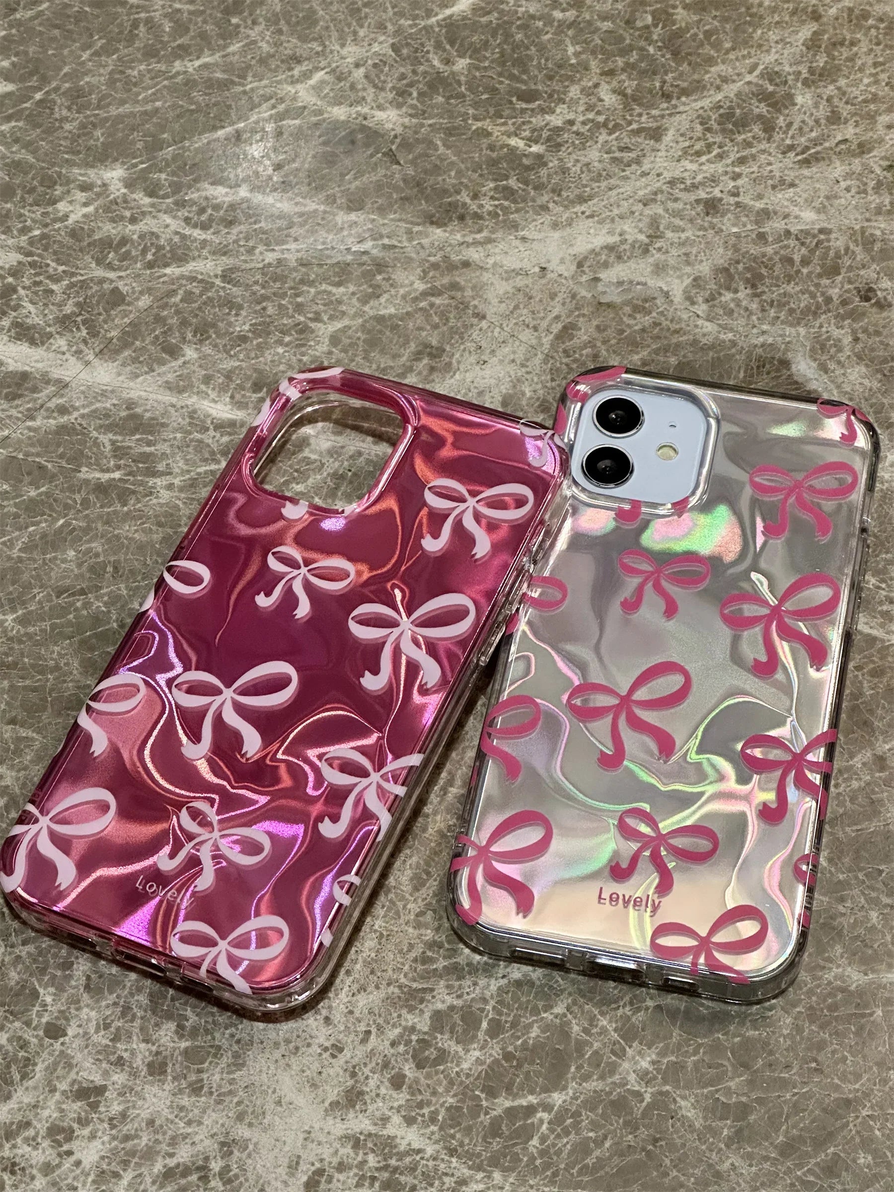 Kawaii Holographic Bow iPhone Case