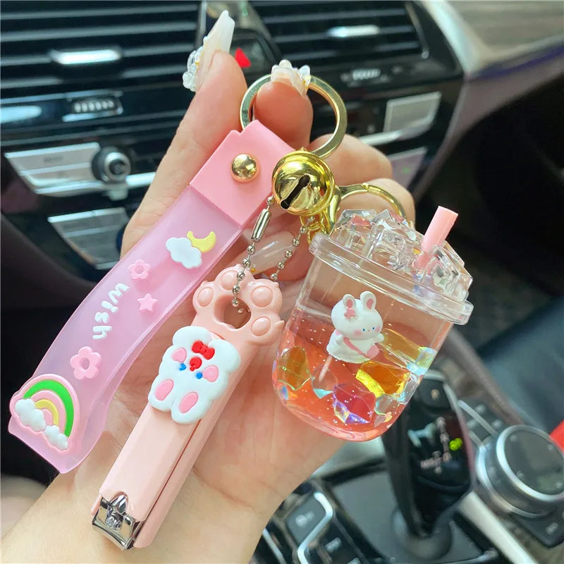 Liquid Oil Ice Cube Keychain