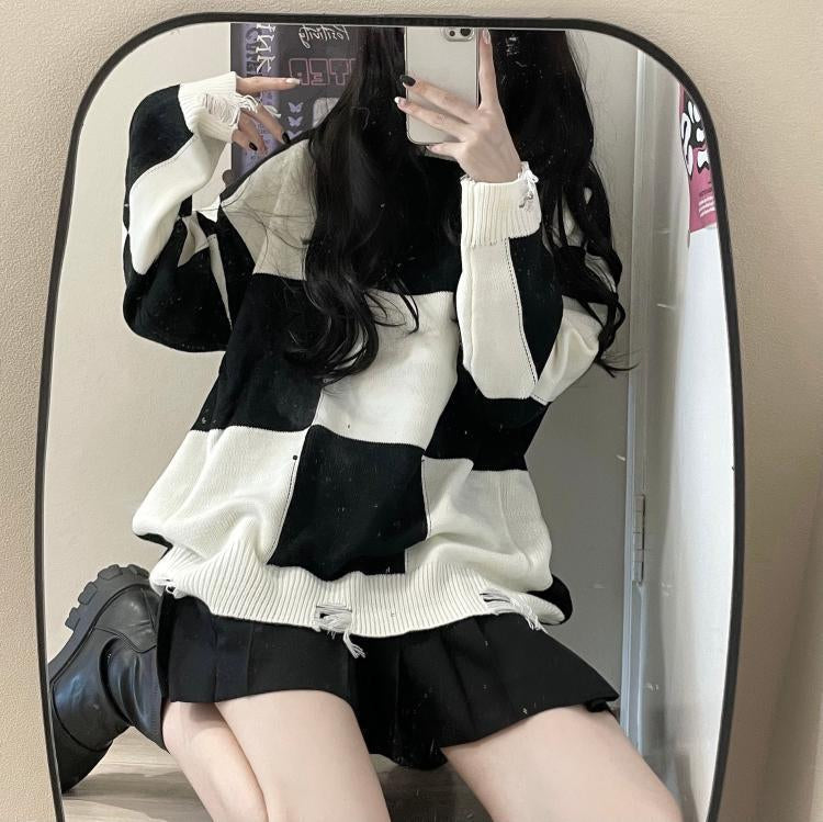 Plaid Korean Style Sweater