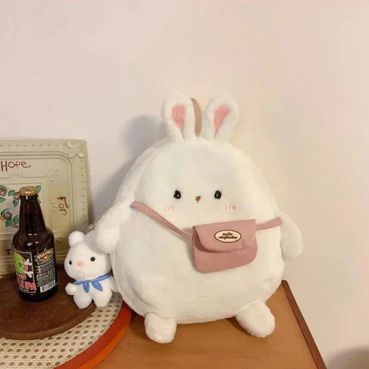 Kawaii Cartoon Plush Rabbit Backpack