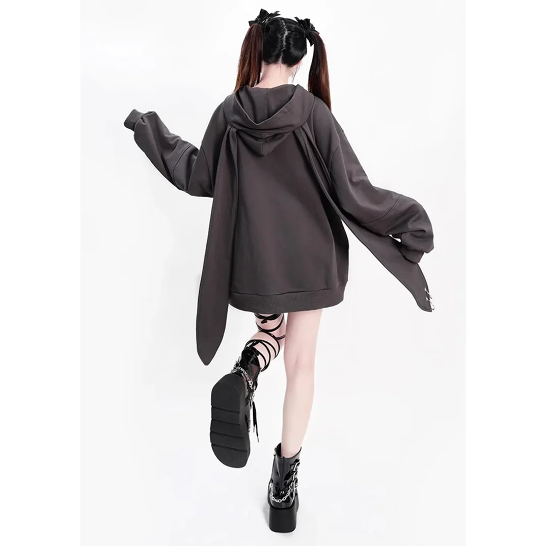 Harajuku Bunny Ears Zip Hoodie