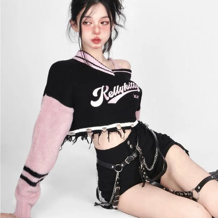 Off Shoulder Grunge Sweater