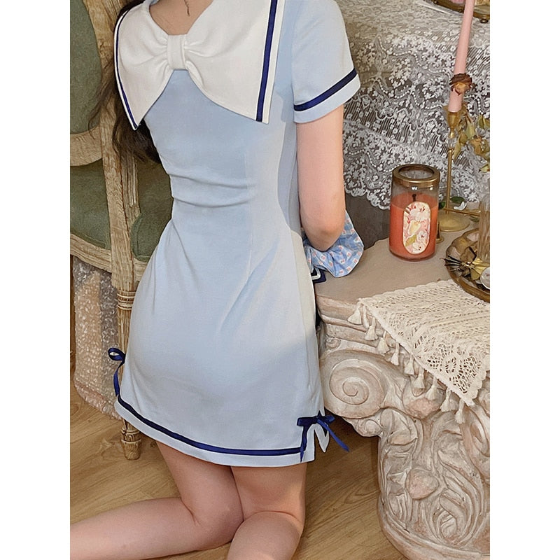Sweet Sailor Collar Mini Dress