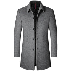 Apollo - Men's Mid Wool Collared Coat