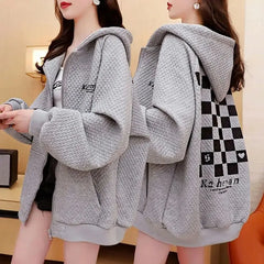 Korean Oversized Zipper Hoodie Jacket