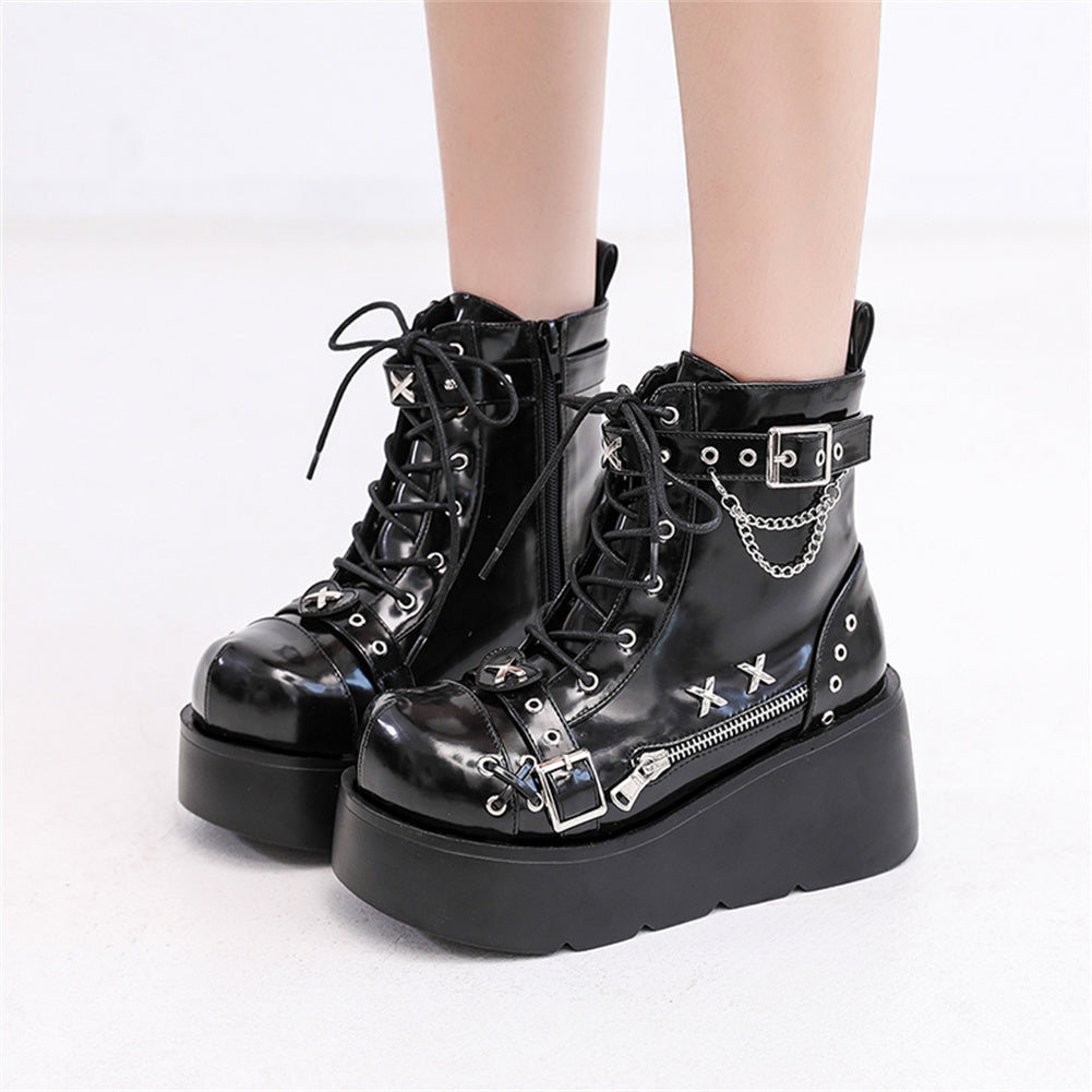 Gothic Platform Ankle Boots