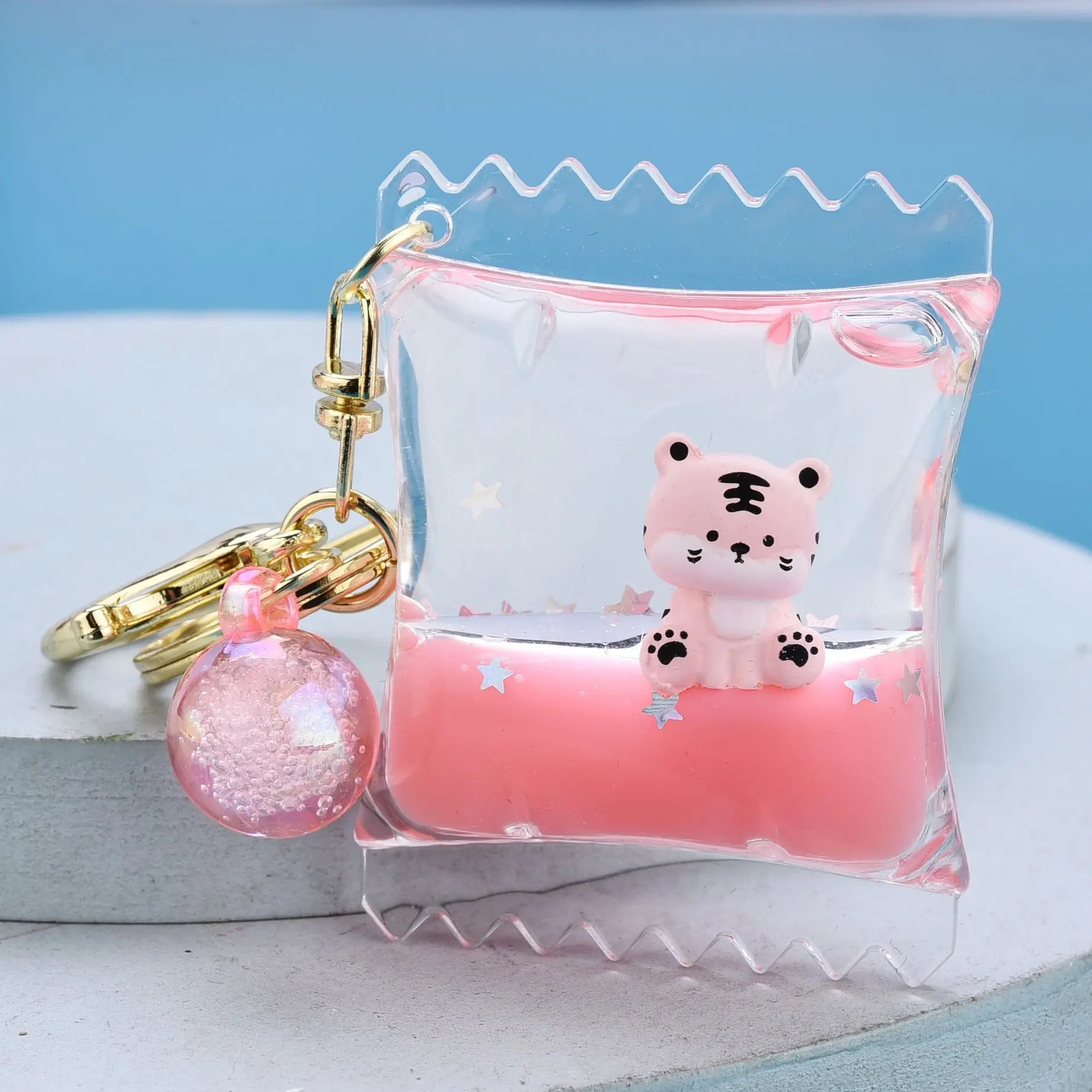 Cartoon Bottle Tiger Keychains