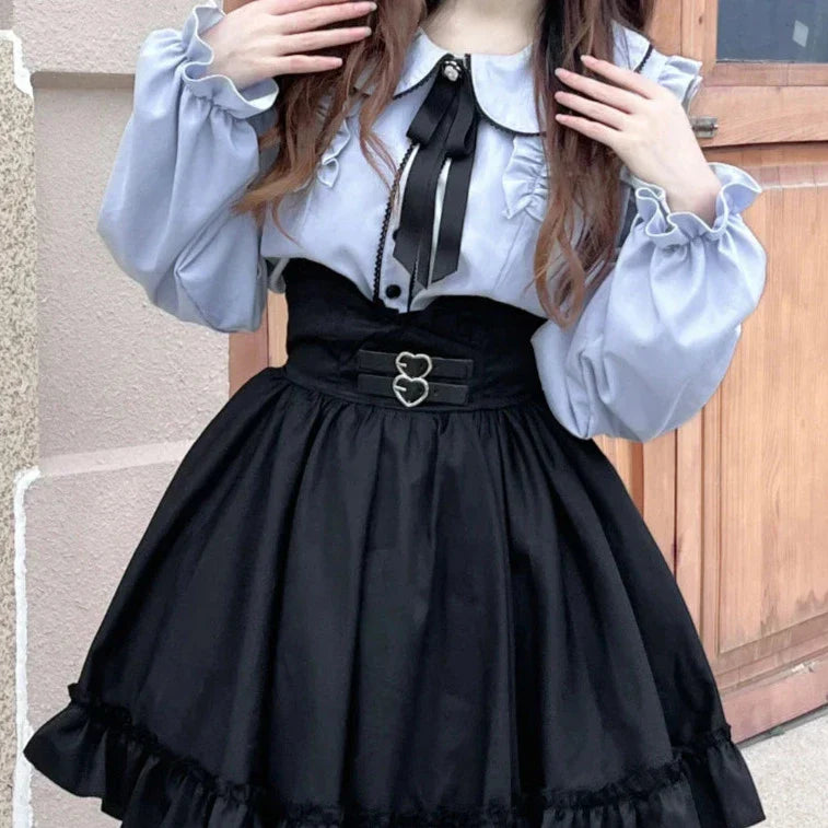 Pastel Gothic Lolita Outfit Set - Shirt & Skirt