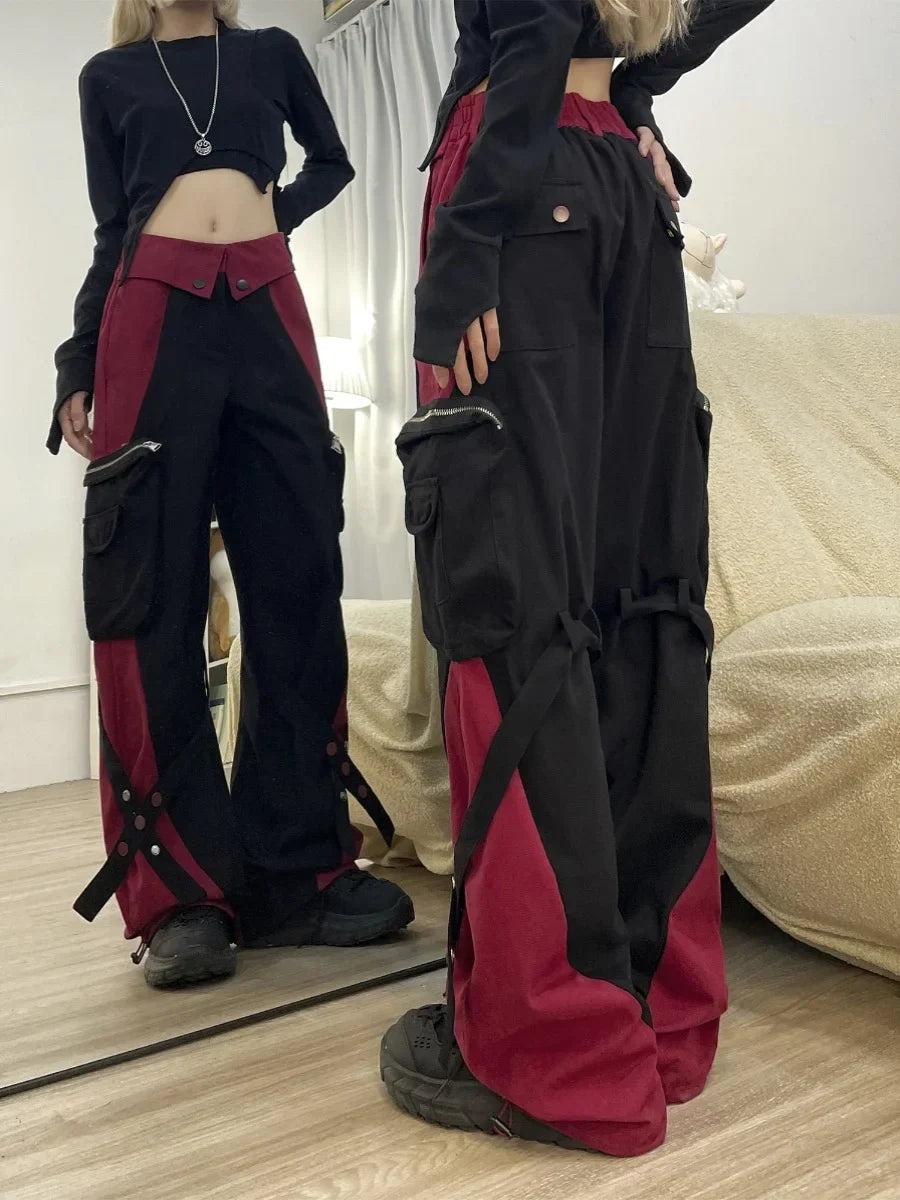 Casual Cross Ribbon Cargo Pants