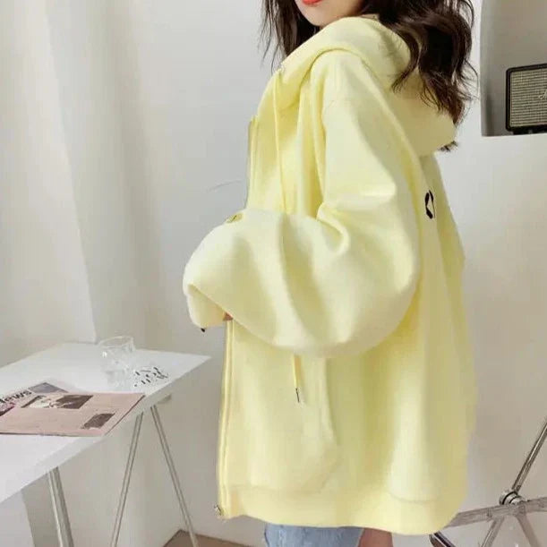 Casual Candy Color Hoodie