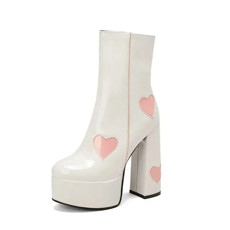 Kawaii Chunky High Heel Boots