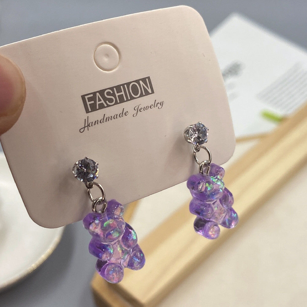 Colorful Acrylic Bear Earrings