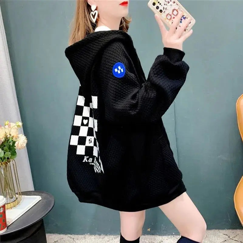 Korean Oversized Zipper Hoodie Jacket