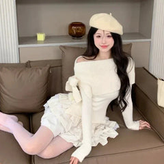 Kawaii Warm Outfit Set - Sweater & Mini Skirt