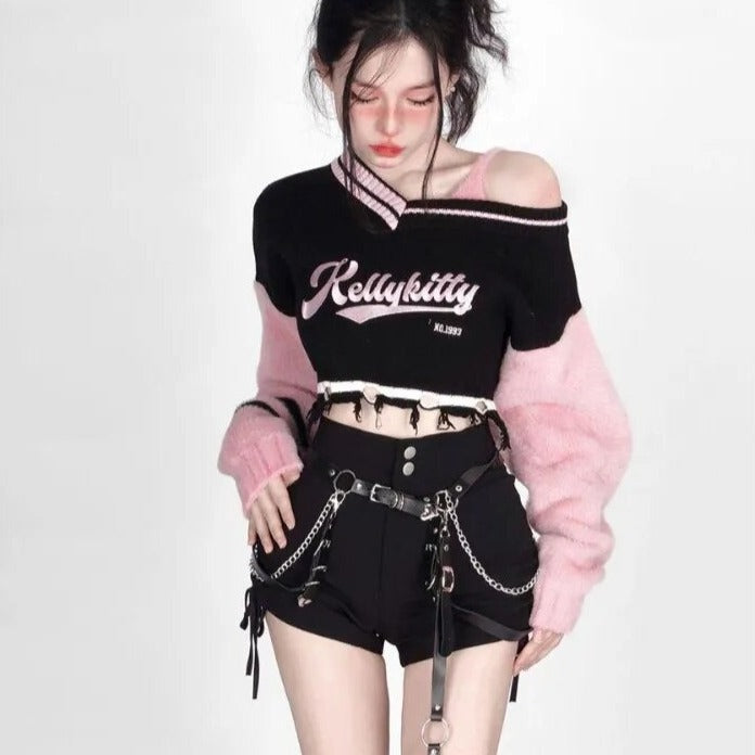 Off Shoulder Grunge Sweater