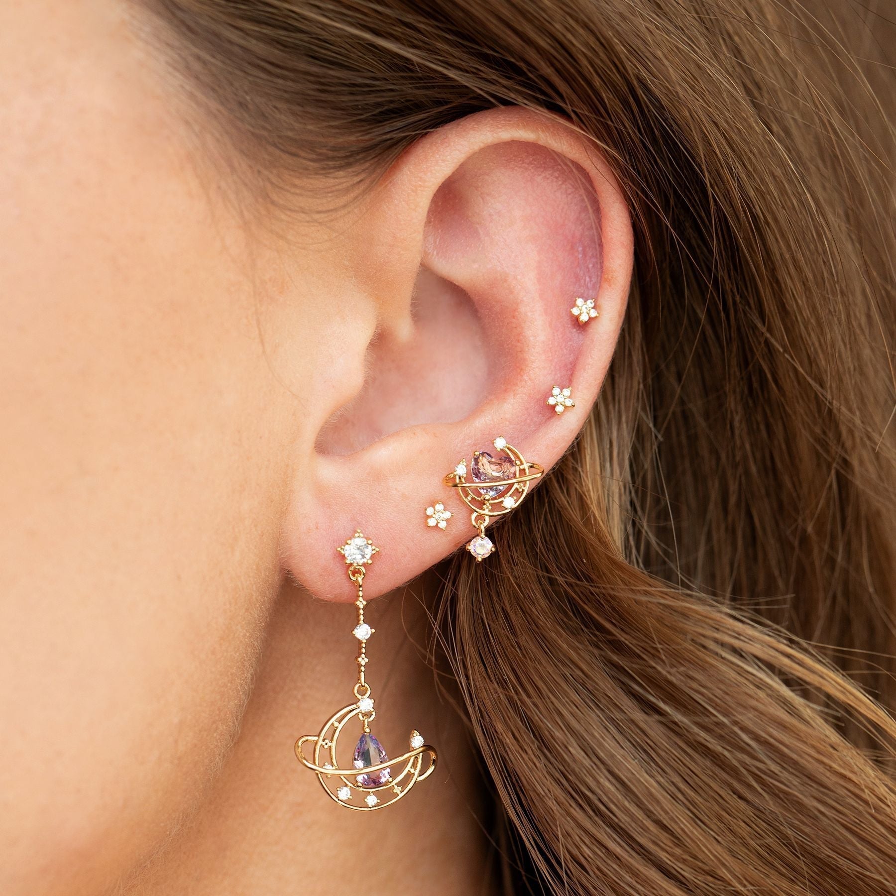 Cute Moon Stars Earrings