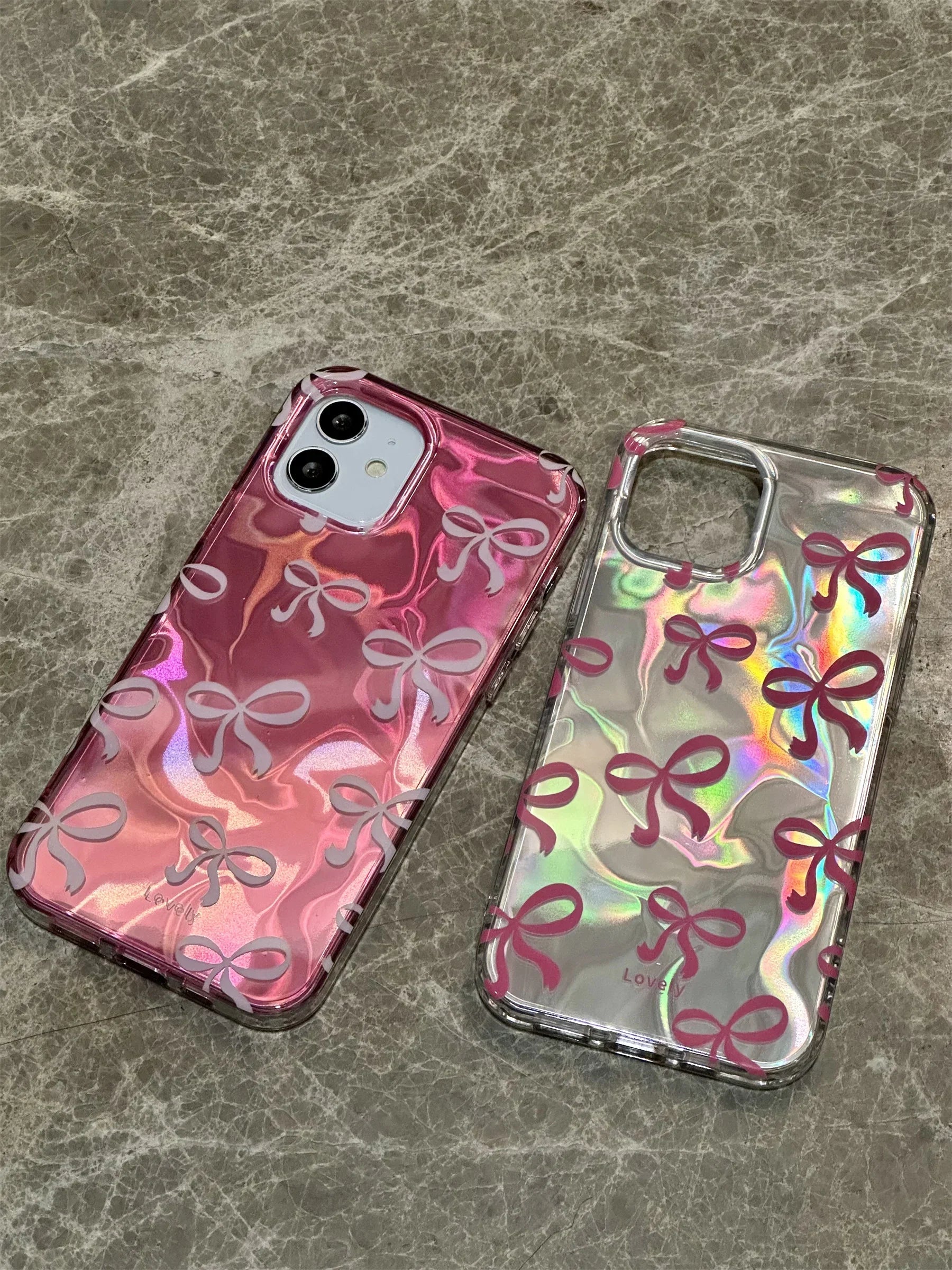 Kawaii Holographic Bow iPhone Case
