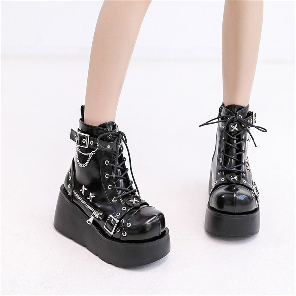 Gothic Platform Ankle Boots
