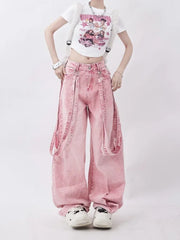 Pink Y2K Cargo Jeans