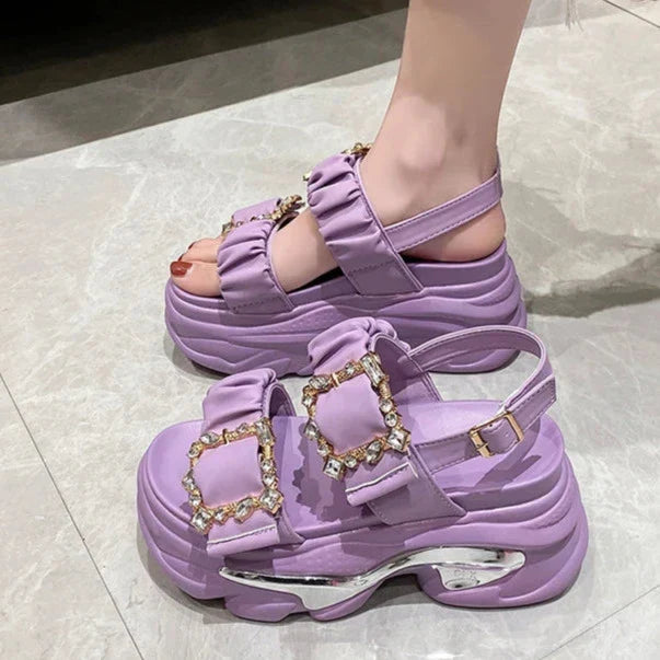 Bling Chunky Wedge Sandals