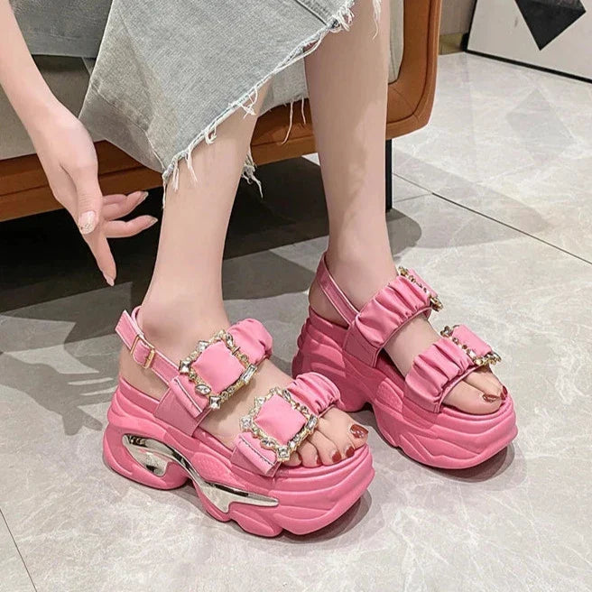 Bling Chunky Wedge Sandals