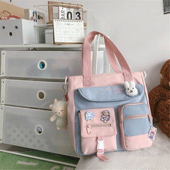 Nylon Patchwork Tote Bag