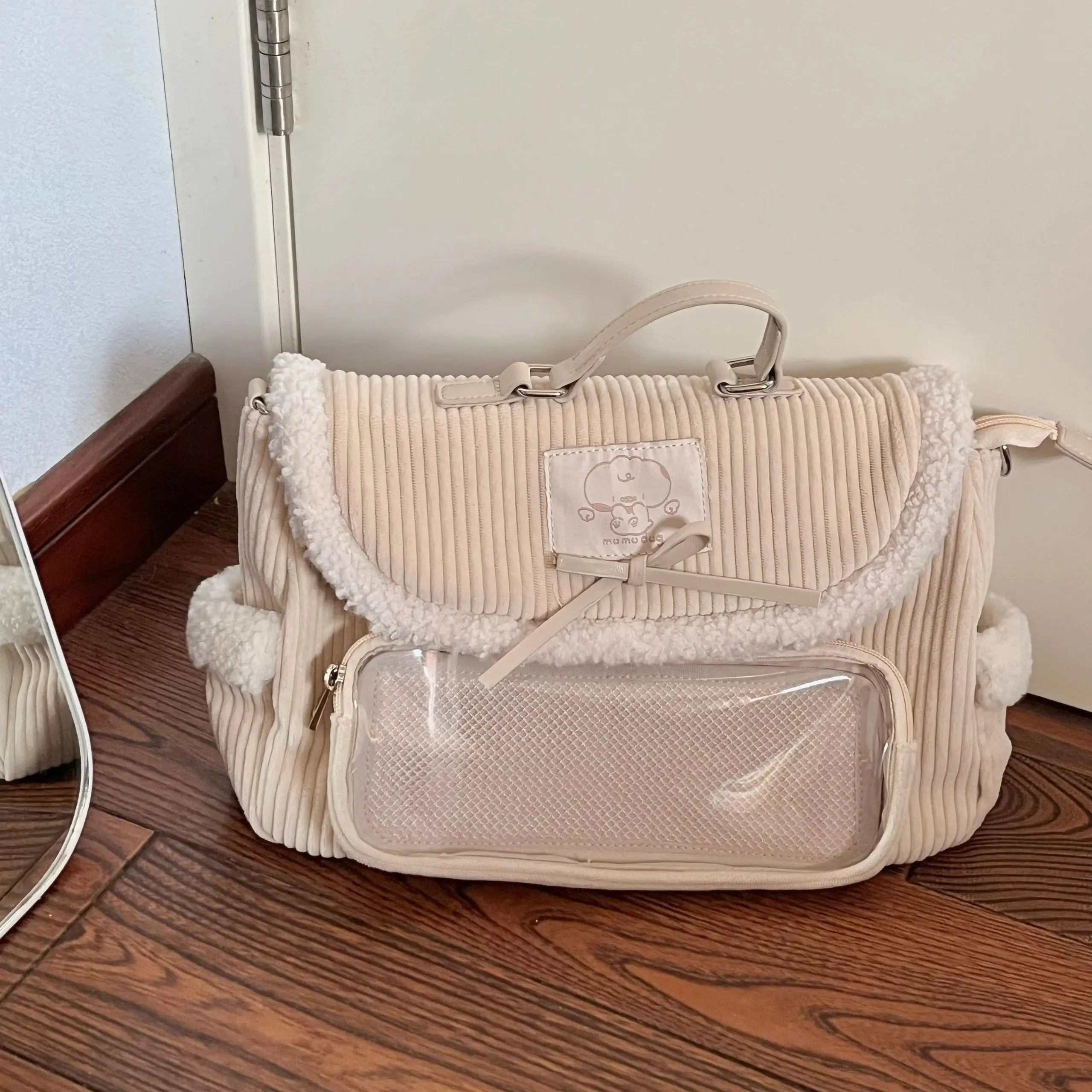 Cute Corduroy Messenger Bag