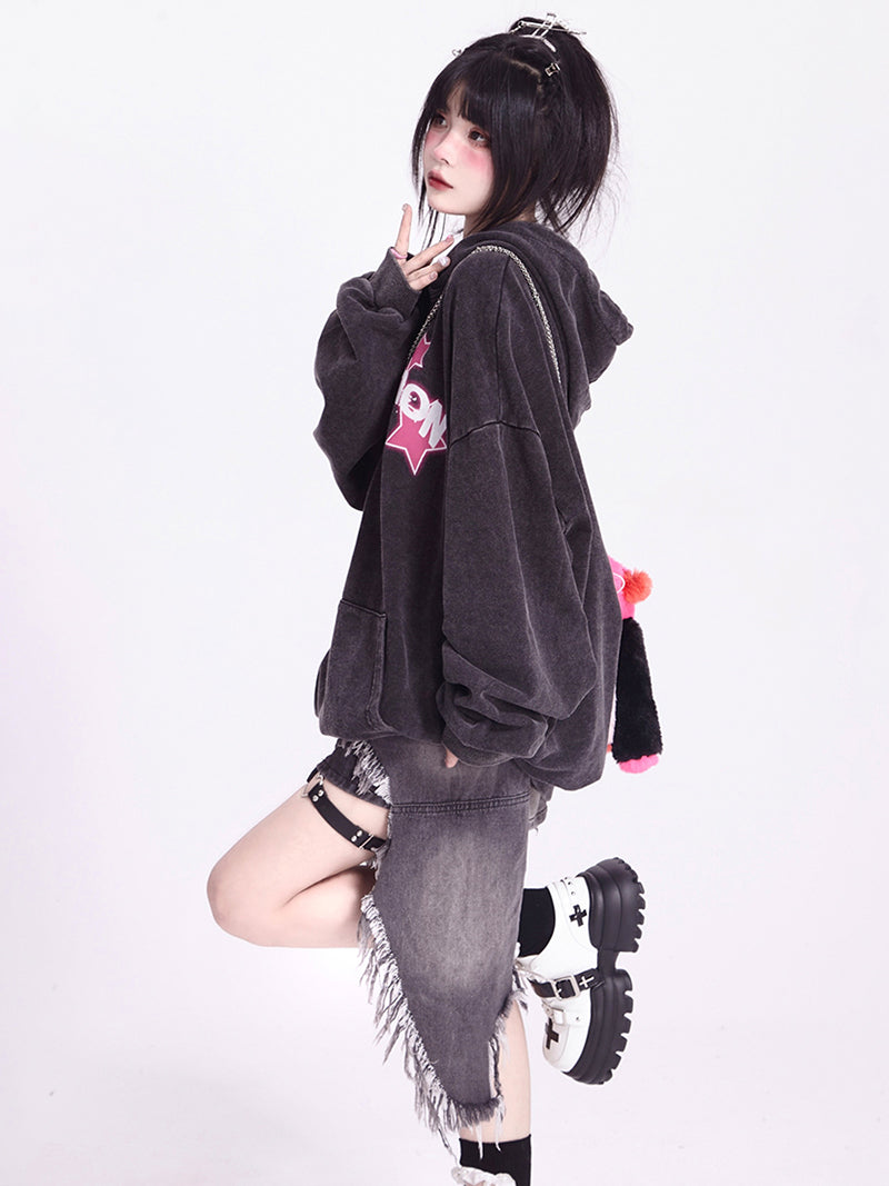 Grunge Y2k Denim Skirt