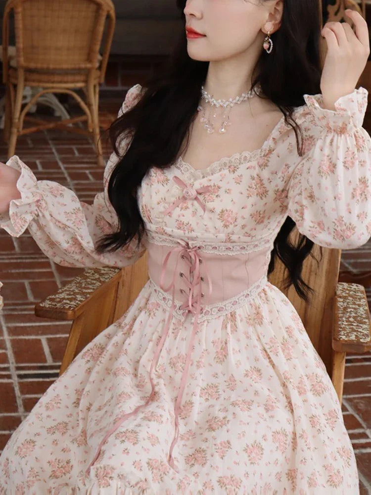 Vintage Elegant Floral Dress
