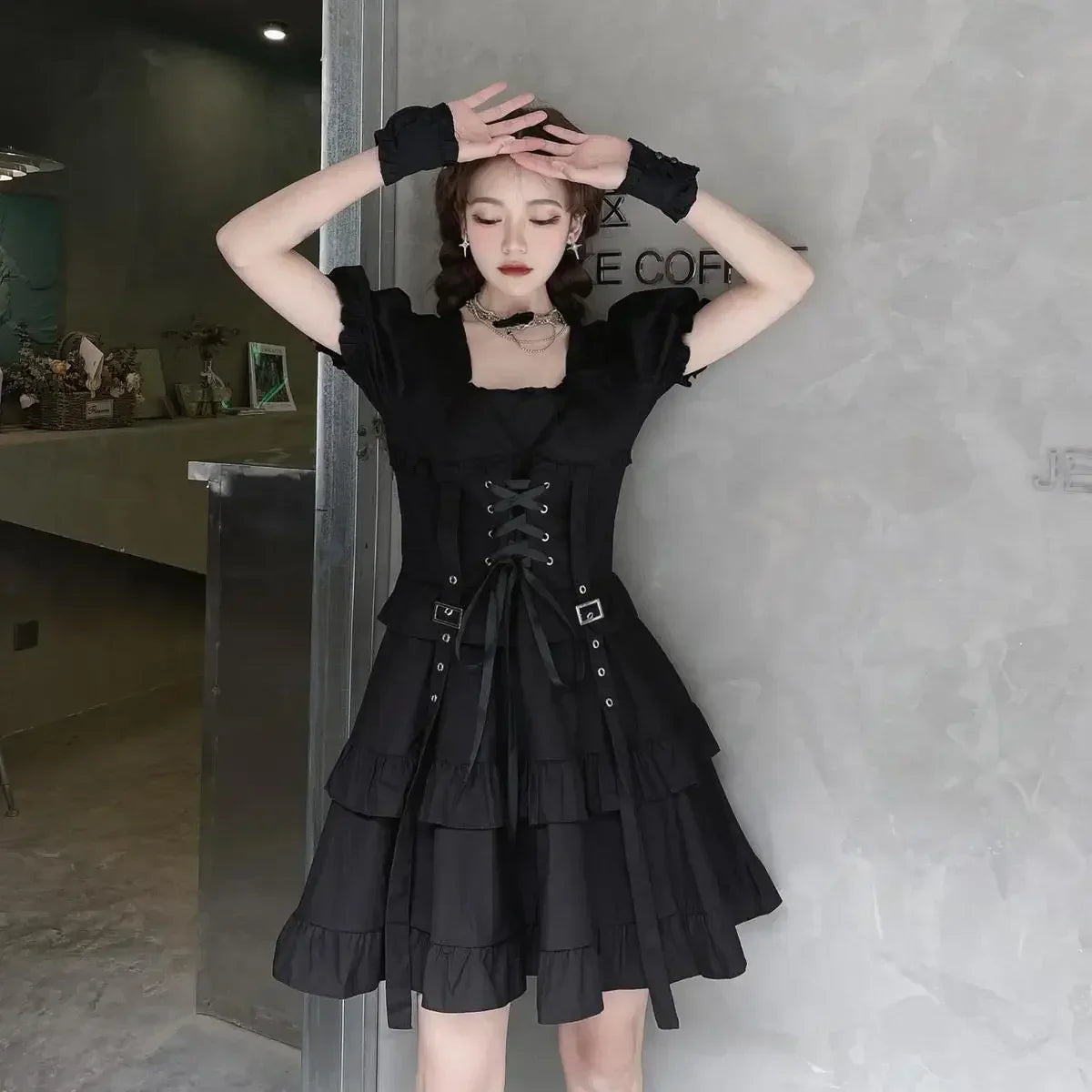 Harajuku Goth Lolita Mini Dress