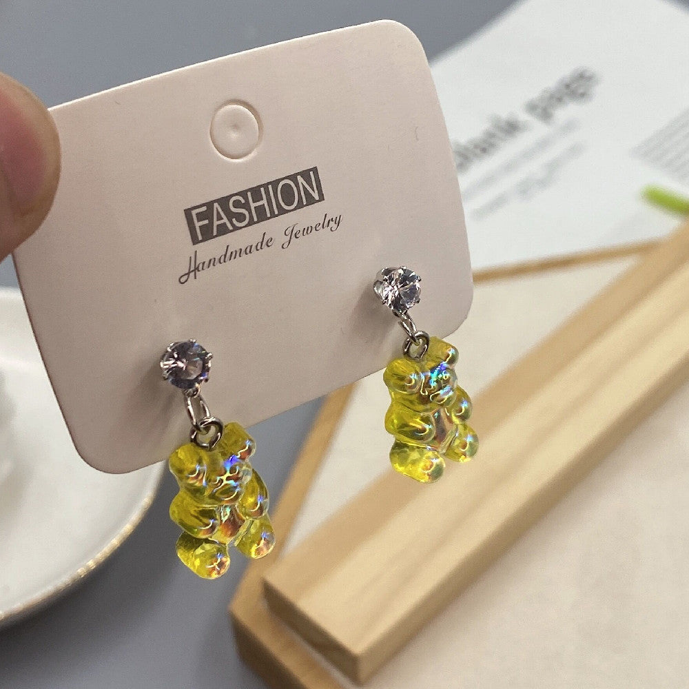 Colorful Acrylic Bear Earrings