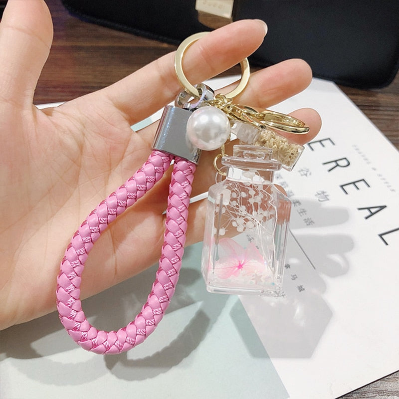 Aesthetic Flower Bottle Keychain
