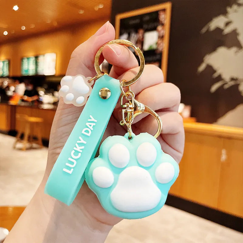 Kawaii Cat Paw Keychain