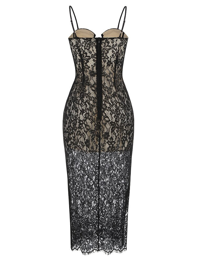 Elegant Black Sleveless Cutout Designer Dress