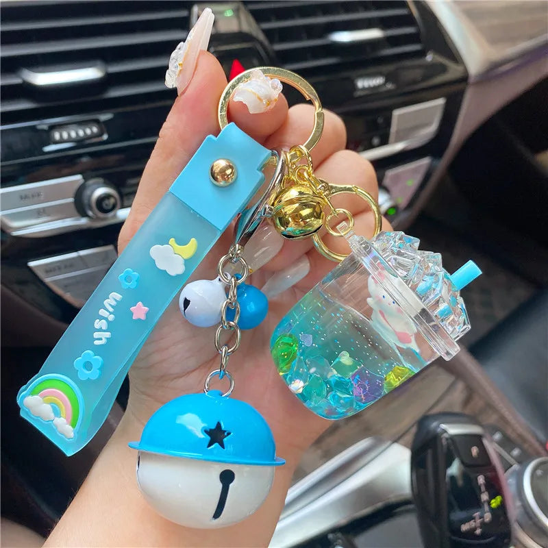 Liquid Oil Ice Cube Keychain