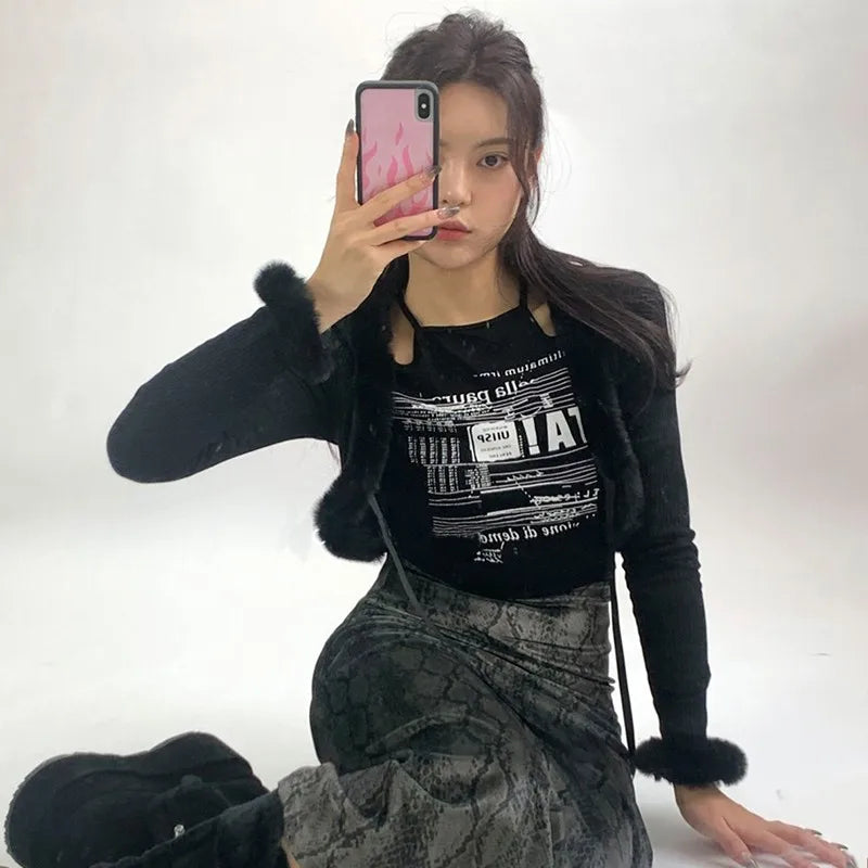 Korean Casual Slim Crop Top
