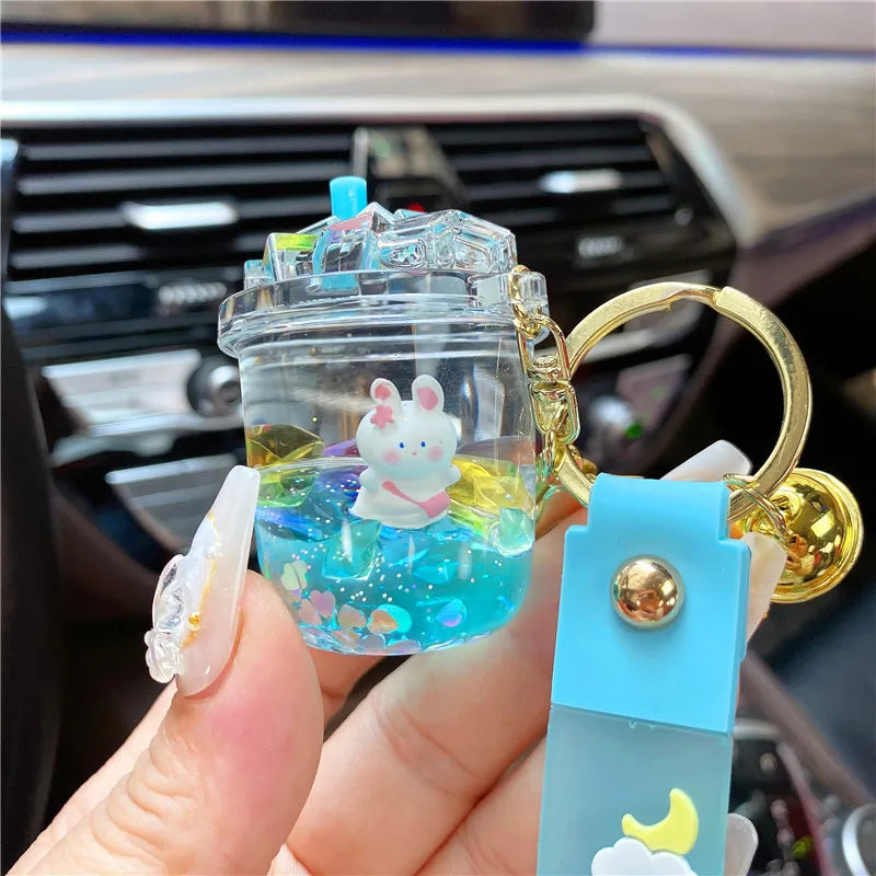 Liquid Oil Ice Cube Keychain