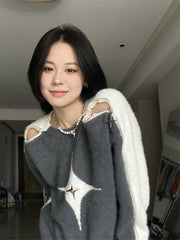 Retro Off Shoulder Sweater
