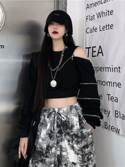 Techwear Cropped Oversized Hoodie