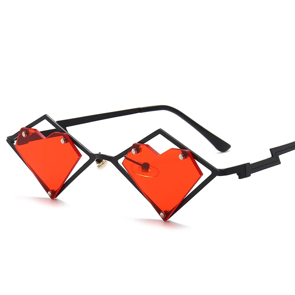 Heart Shaped RImless Sunglasses