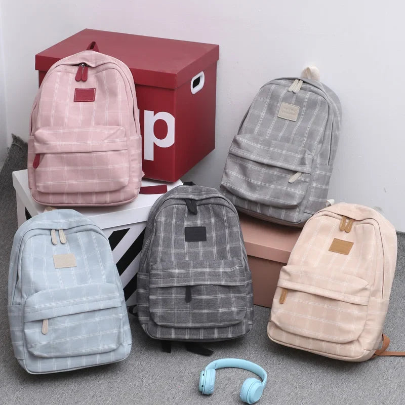 Korean Checkered School Bag